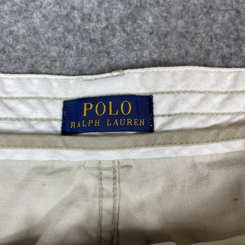 Polo Ralph Lauren Cargo Shorts Mens 44 Tan Khaki‎ Cotton Twill Utility Pockets